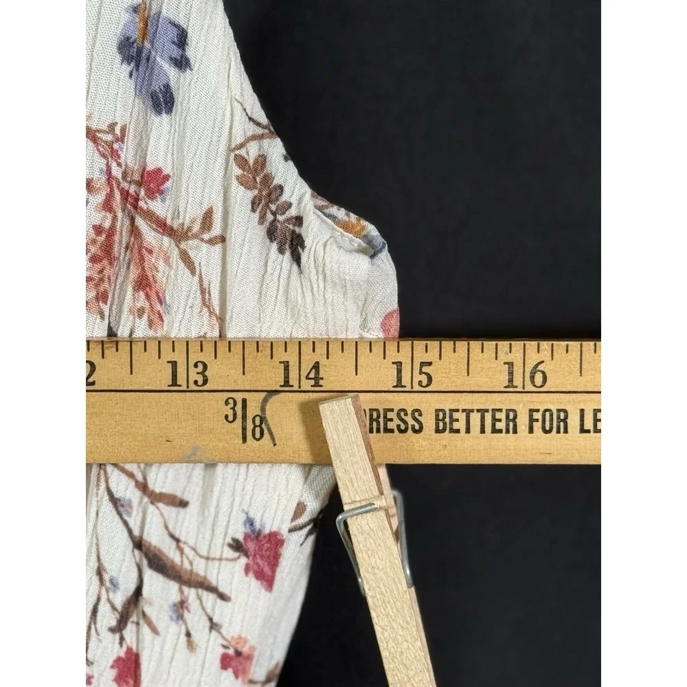 Abercrombie‎ & Fitch Floral Maxi Sundress Tie Neckline Buttons Flowy Womens S